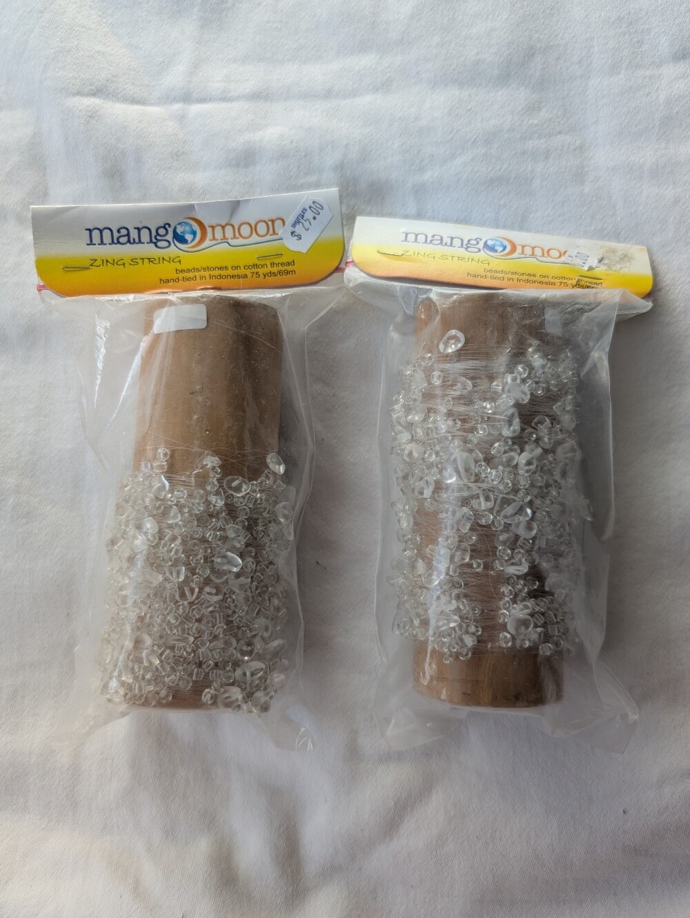 Mango Moon Zing String Clear Beads Carry Along Yarn - 2 Cones